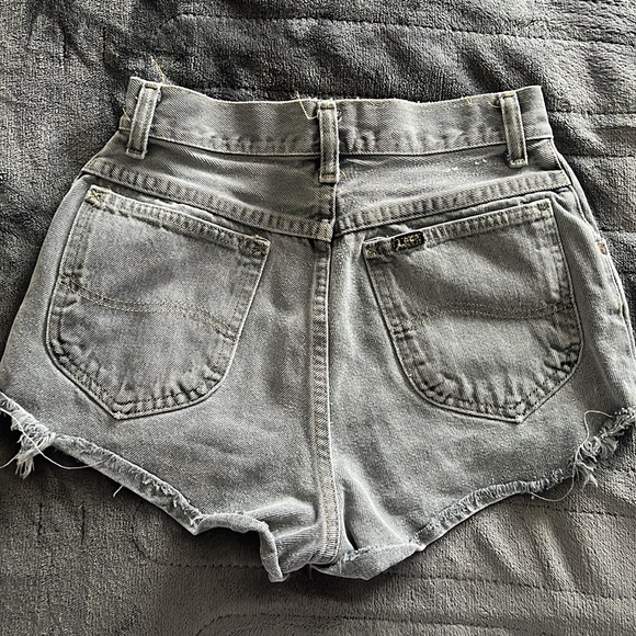 Vintage Distressed Grey Denim Shorts - Picture 5 of 5